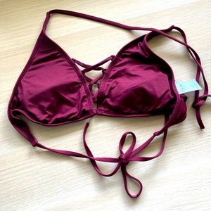 Maroon Floral Bikini Swimwear